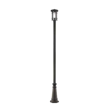 Z-Lite Jordan 1 Light Outdoor Post Mounted Fixture, Oil Rubbed Bronze And Clear Seedy 570PHM-519P-ORB